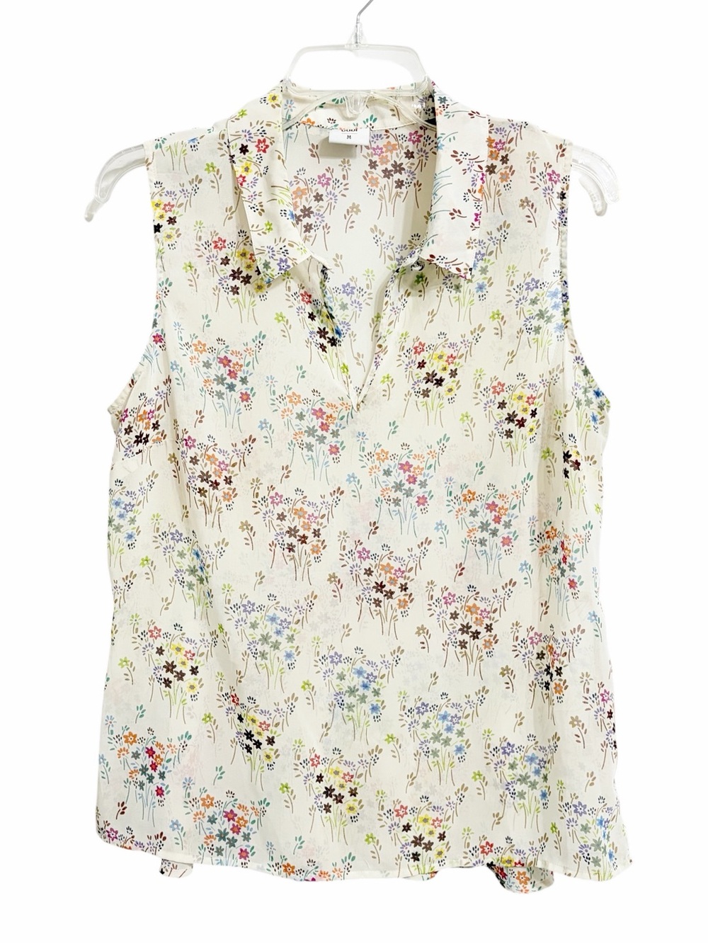 Cabi Essential Floral #5535 Dainty Sheer Chiffon Top M Cottage Floaty Feminine